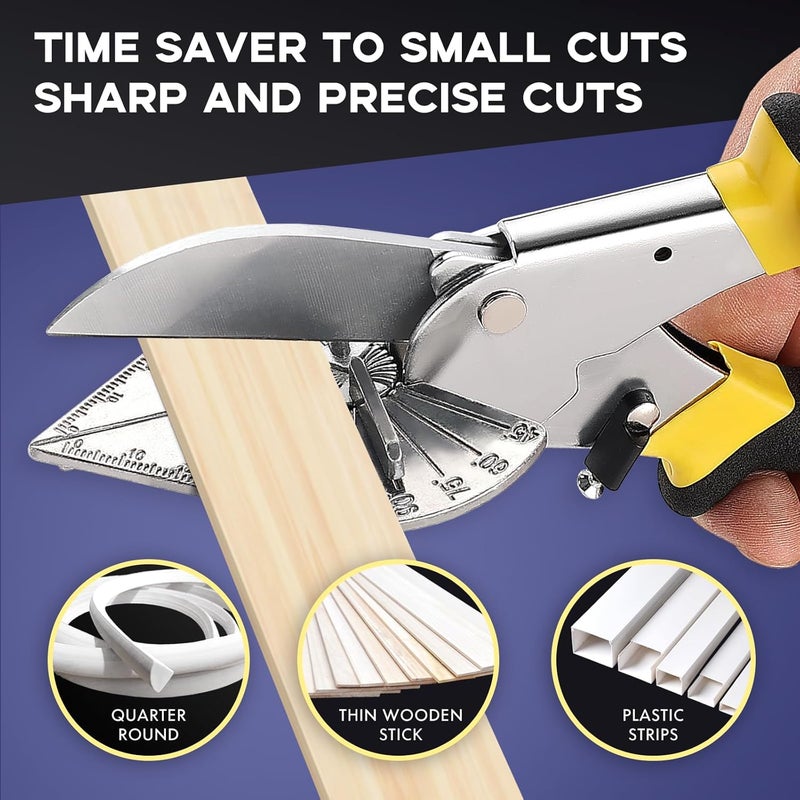 RAINHOL Angle Miter Shears for Wood Trim Molding, Sharp Angle Cutter Hand Tool, Adjustable at 45 To 135 Degree, for Cutting Plastic, PVC, Trunking, Vinyl, Quarter Round, No Replacement Blade - Image 5
